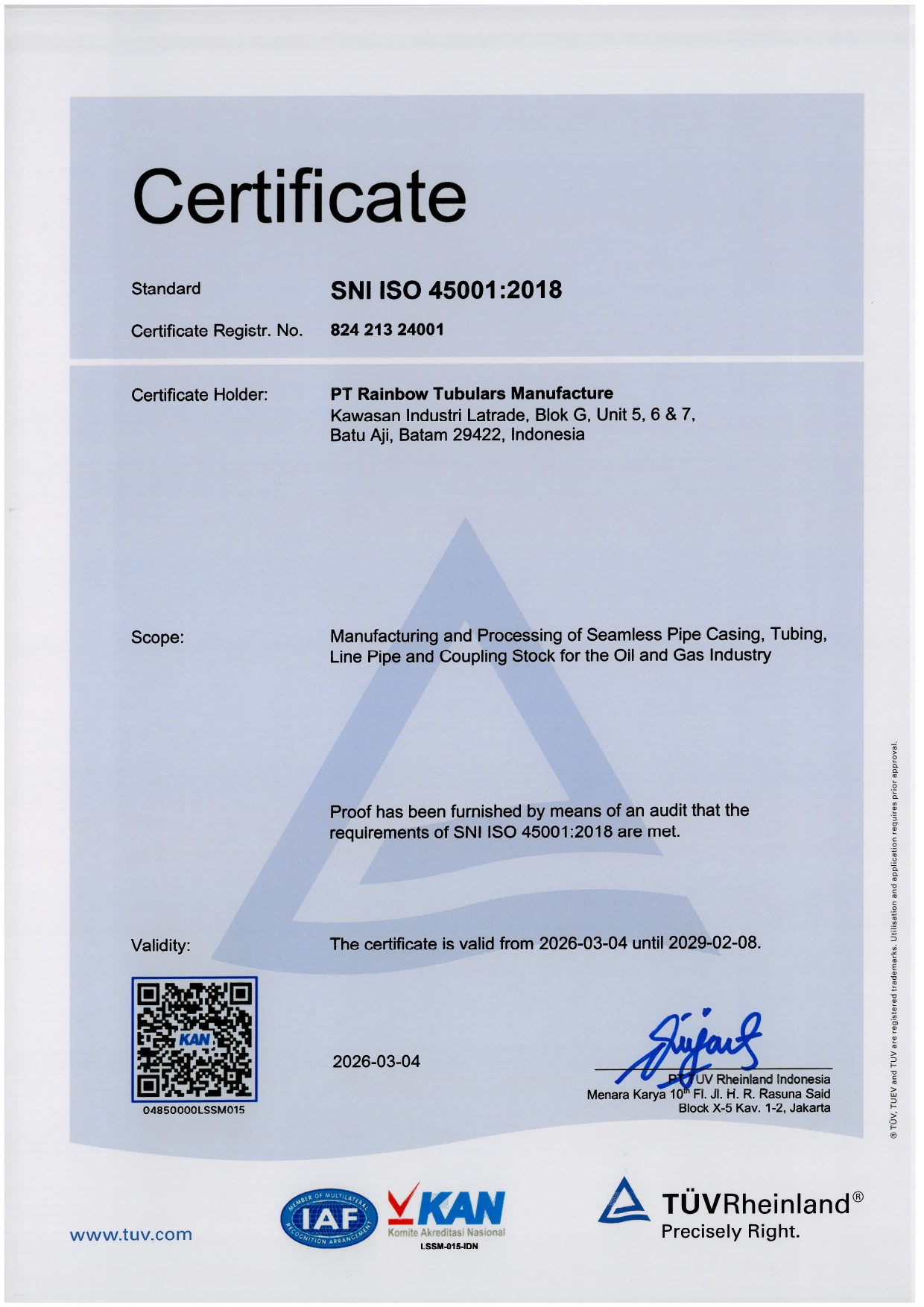 SNI ISO 45001:2018